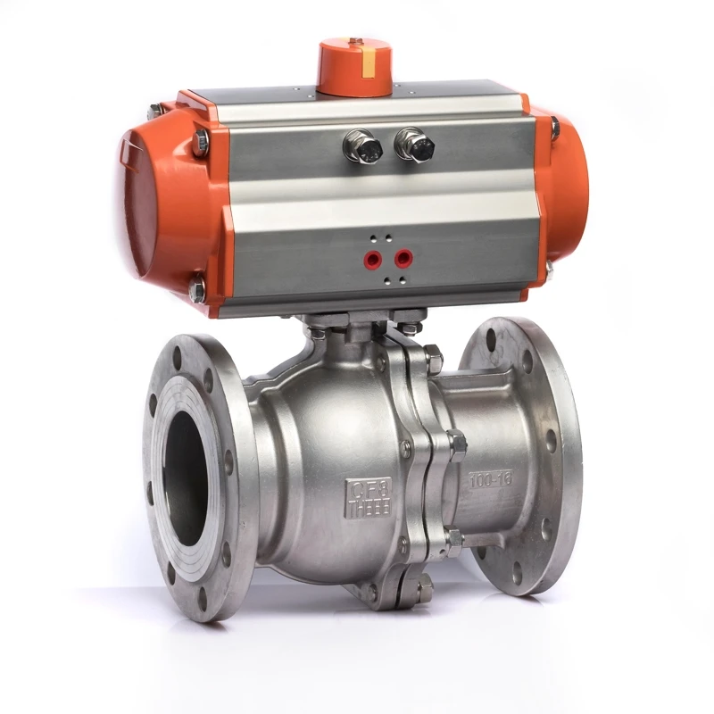 

KLQD Brand Stainless Steel Pneumatic Actuated 1 1/2 Inch Size Ball Valve Flange Type for Natural Gas