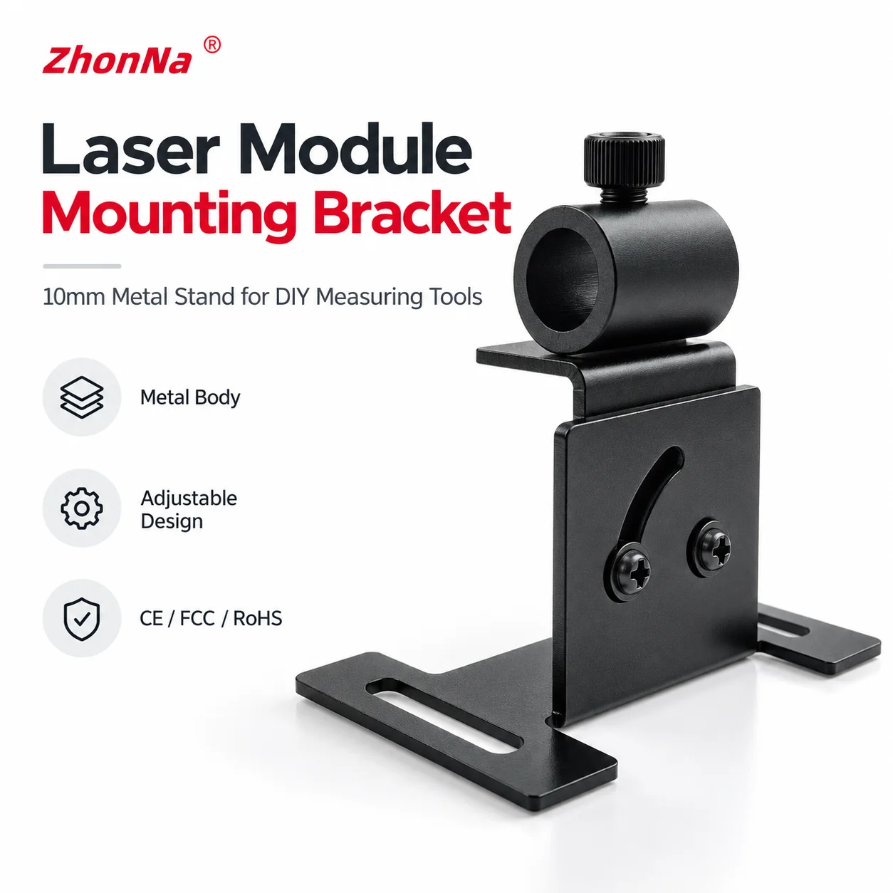 ZhonNa Laser Mounting Bracket 10mm Metal Stand Positioning Alignment Tool Instrument Parts Accessories for DIY Measuring Modules