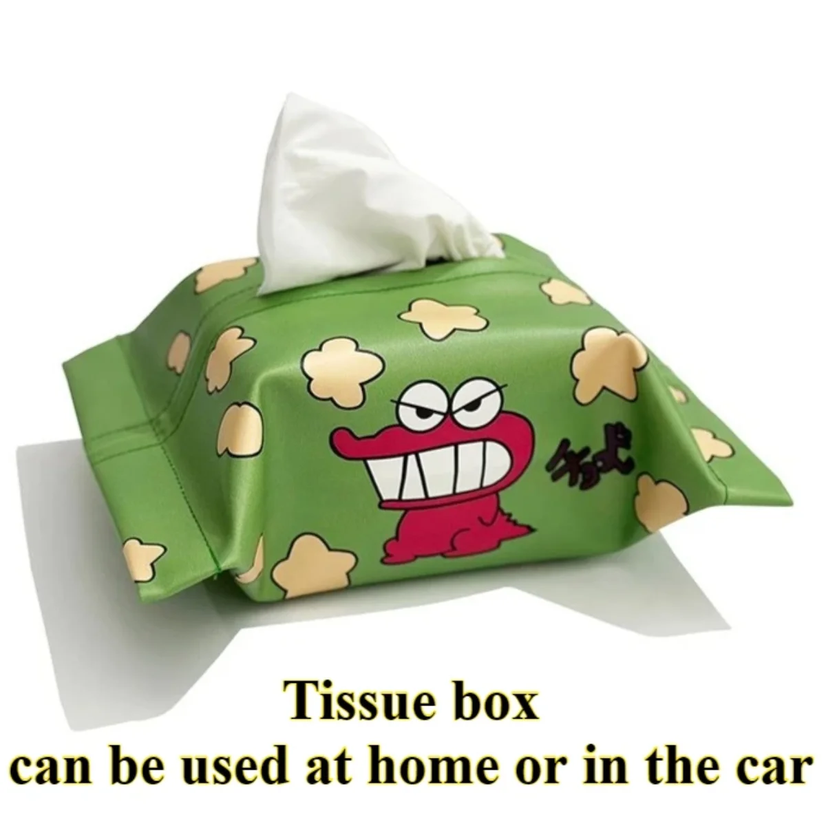Crayon Shinchan Anime Figures Cartoon Crocodile Biscuit Tissue Box Sitting Room Expenses Automobiles Parts Accessories Gift