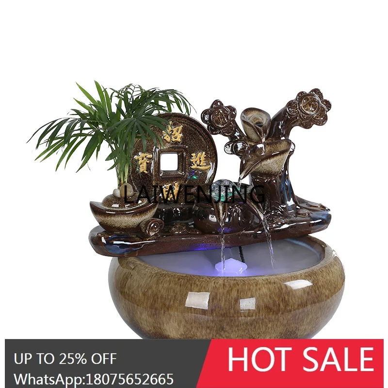 feng shui wheel, flowing water generates wealth, ornaments attract wealth, fountain circulating water decoration cornucopia