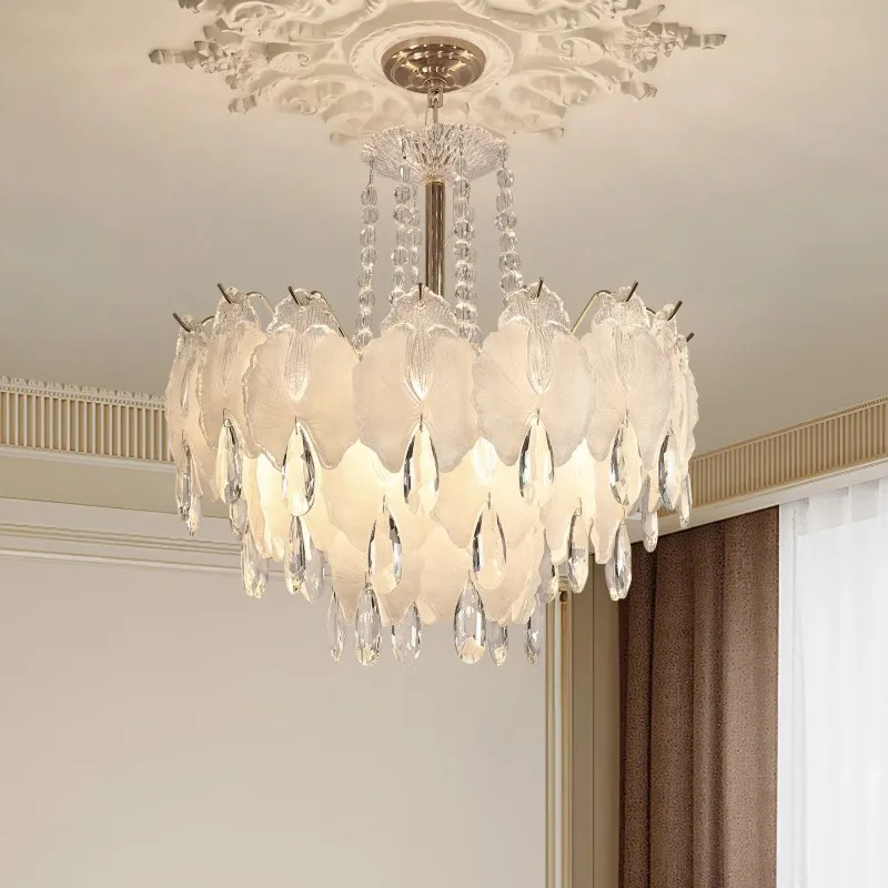 

French Cream Wind Living Room Chandelier Light Luxury Crystal Dining Room Home Atmospheric Art High-end Master Bedroom Light