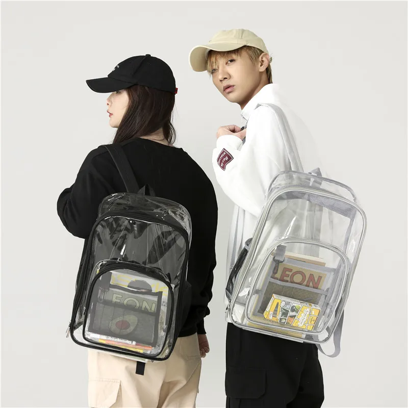 

Transparent Jelly Bag for Male High School Students PVC Schoolbag for Female 2023 New High Capacity Waterproof Backpack itabag