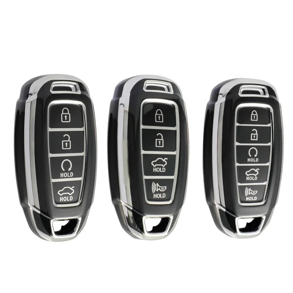 4/5 Buttons Car Key Case Cover Keychain for Hyundai I30 Ix35 KONA Encino Solaris Azera Grandeur Ig Accent Santa Fe Palisade