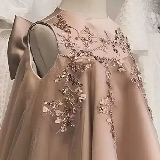 Princess-Style Dresses Elegant Girls' Evening Gowns Flower Girl Dresses Girls' Formal Ball Gowns Intricately Crafted Gowns