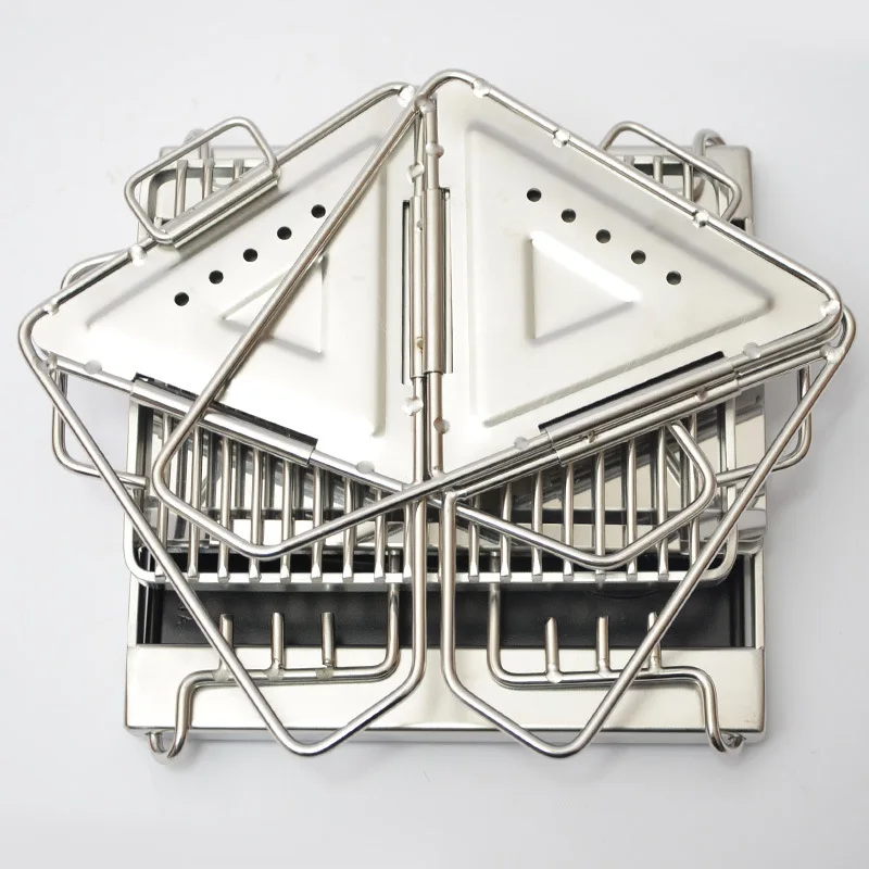 Outdoor Stainless Steel Portable Firewood Stove Camping Foldable Barbecue Grill Multi-Functional Heating All-in-One Stove