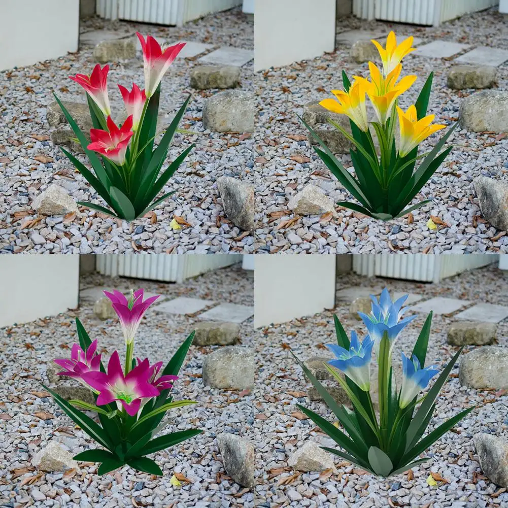 

Plant Ornaments Creative Lily Crafts Outdoor Yard Flower Decorations Decorations Building Garden Lawn Sculpture D2Z0