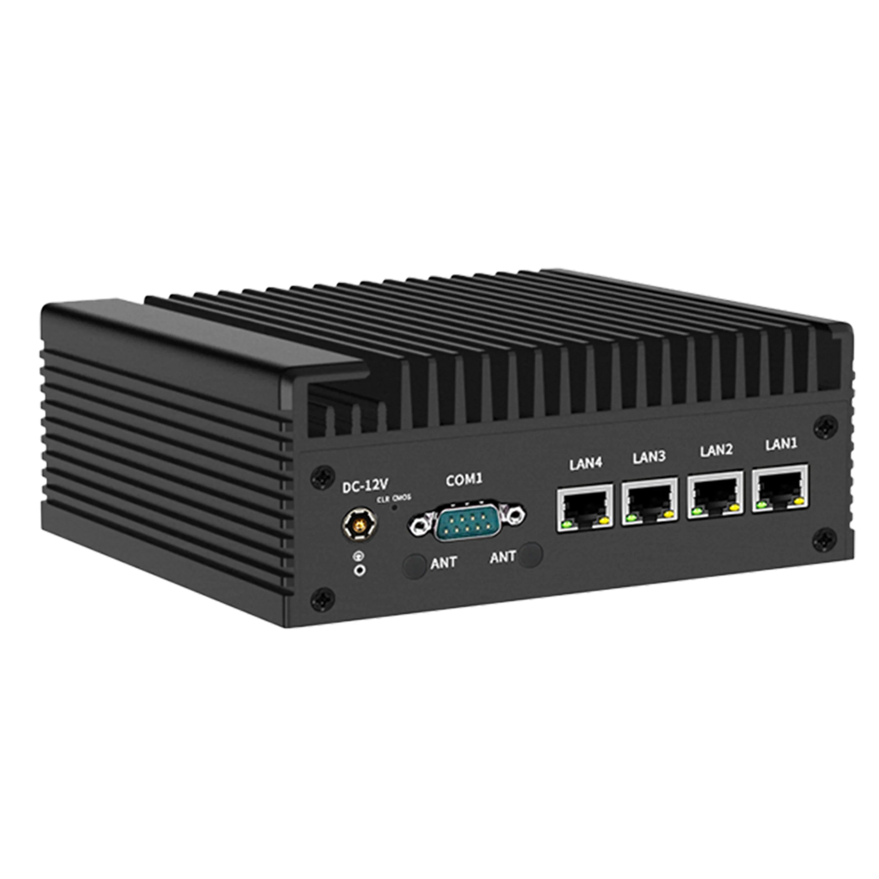 산업용 미니 PC 베어본 효율적인 냉각 소프트 라우터, 12 세대 인텔 i3 N305 N100 방화벽, 2.5G, 4x i226-V LAN, DDR5 2 * COM