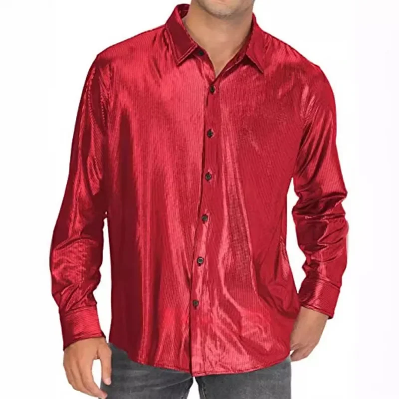 

Сплошной цвет с отложным воротником и пуговицами, шифоновый мужской кардиган с длинными рукавами, рубашка, пальто, формальные весенне-осенние винтажные топы JJ844