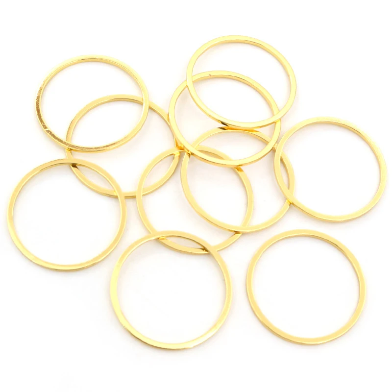 20pcs 15/20/25/30/35/40mm 316 Stainless Steel Gold Plated Earrings Rings Big Circle Ear Wire Hoops Pendant DIY Jewelry Findings