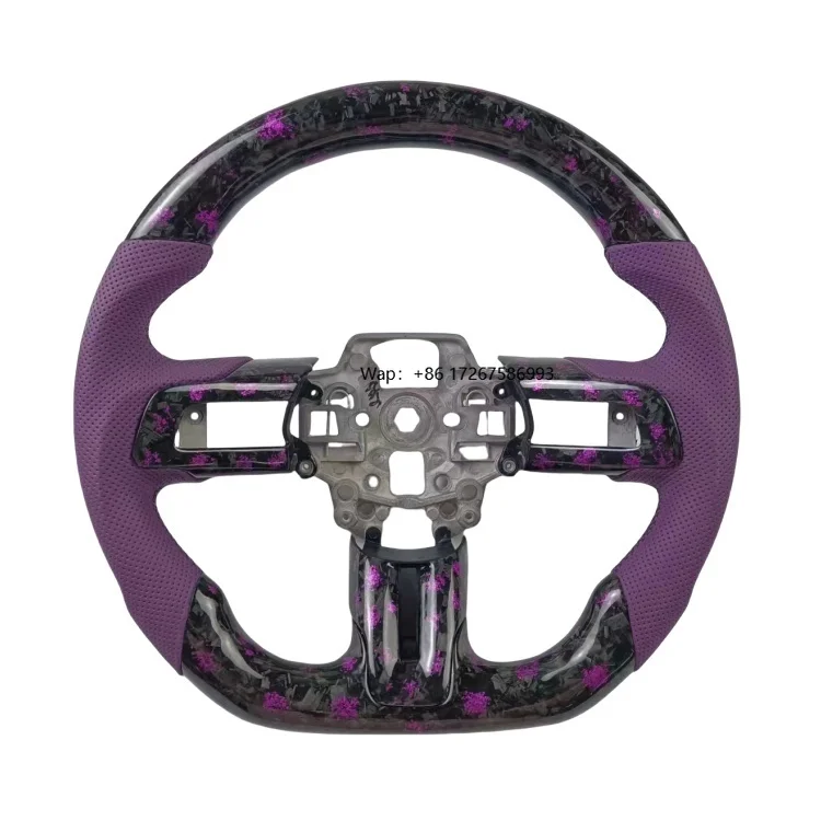 

Forged Carbon Fiber Steering Wheel for 2015-2017 2018-2023 for Mustang Available in Purple Color