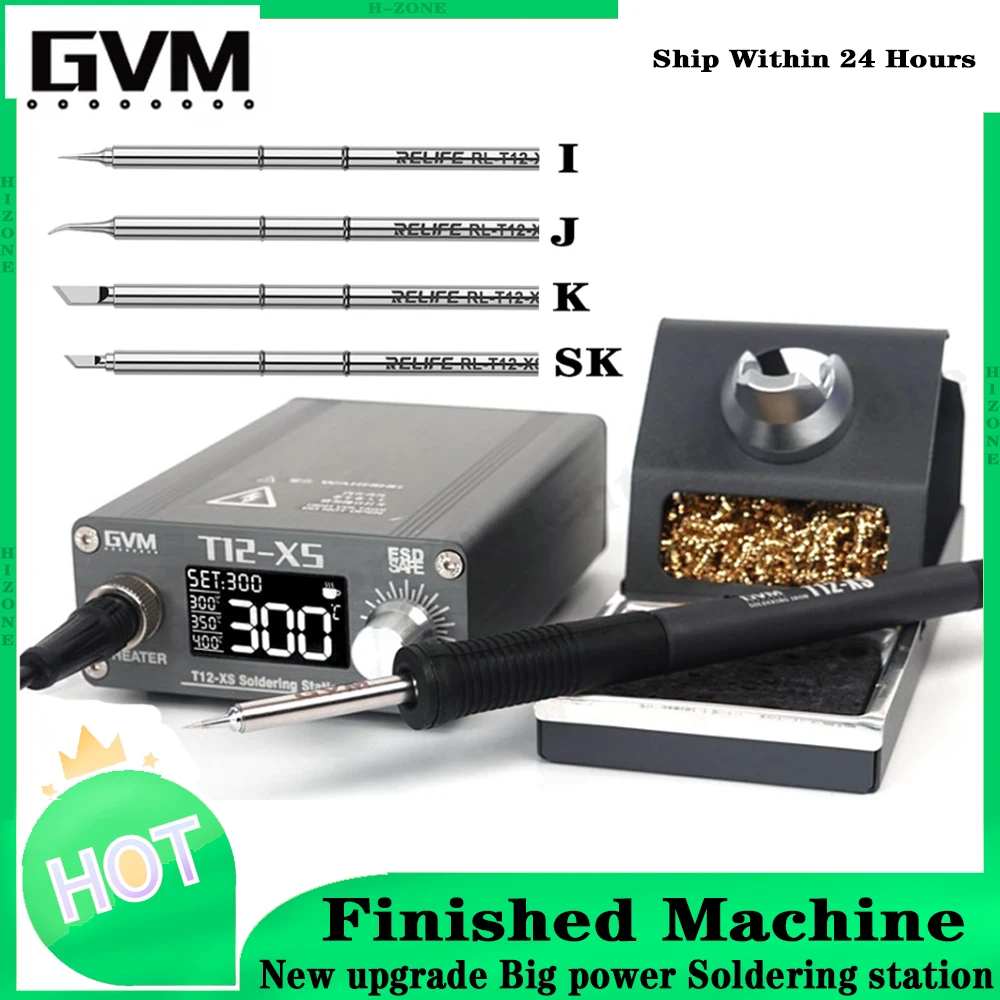 

GVM Heating T12-XS Digital LCD soldering station electronic welding iron 2022 New version STC universal Soldering Iron