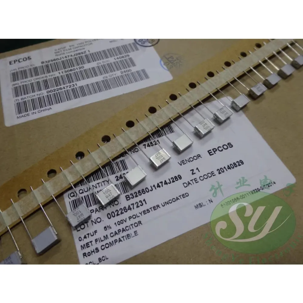 10PCS EPCOS 0.47uf/100v 470nf u47 474 New 8MM melled-layer capacitor B32560J1474J