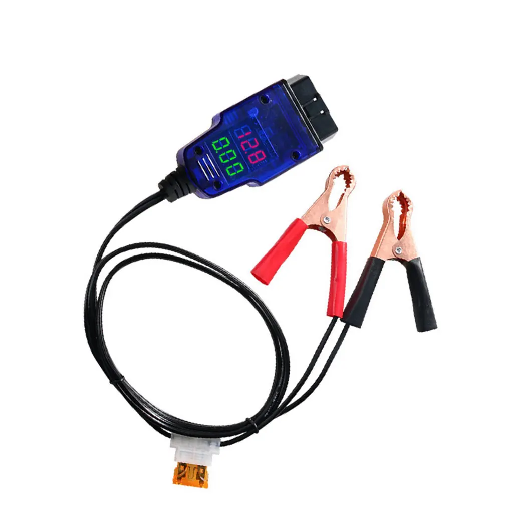 Auto OBD Emergency Power Cable Memory Saver Battery Connector Clip Digital Display Voltage Car Leakage detection tool