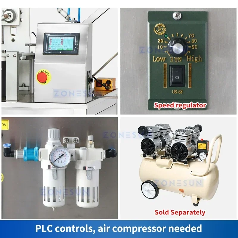 ZONESUN ZS-WIM01 Máquina automática de inserción de Wad de inducción revestimiento de papel de aluminio embalaje de tapa de botella de plástico con alimentador vibratorio