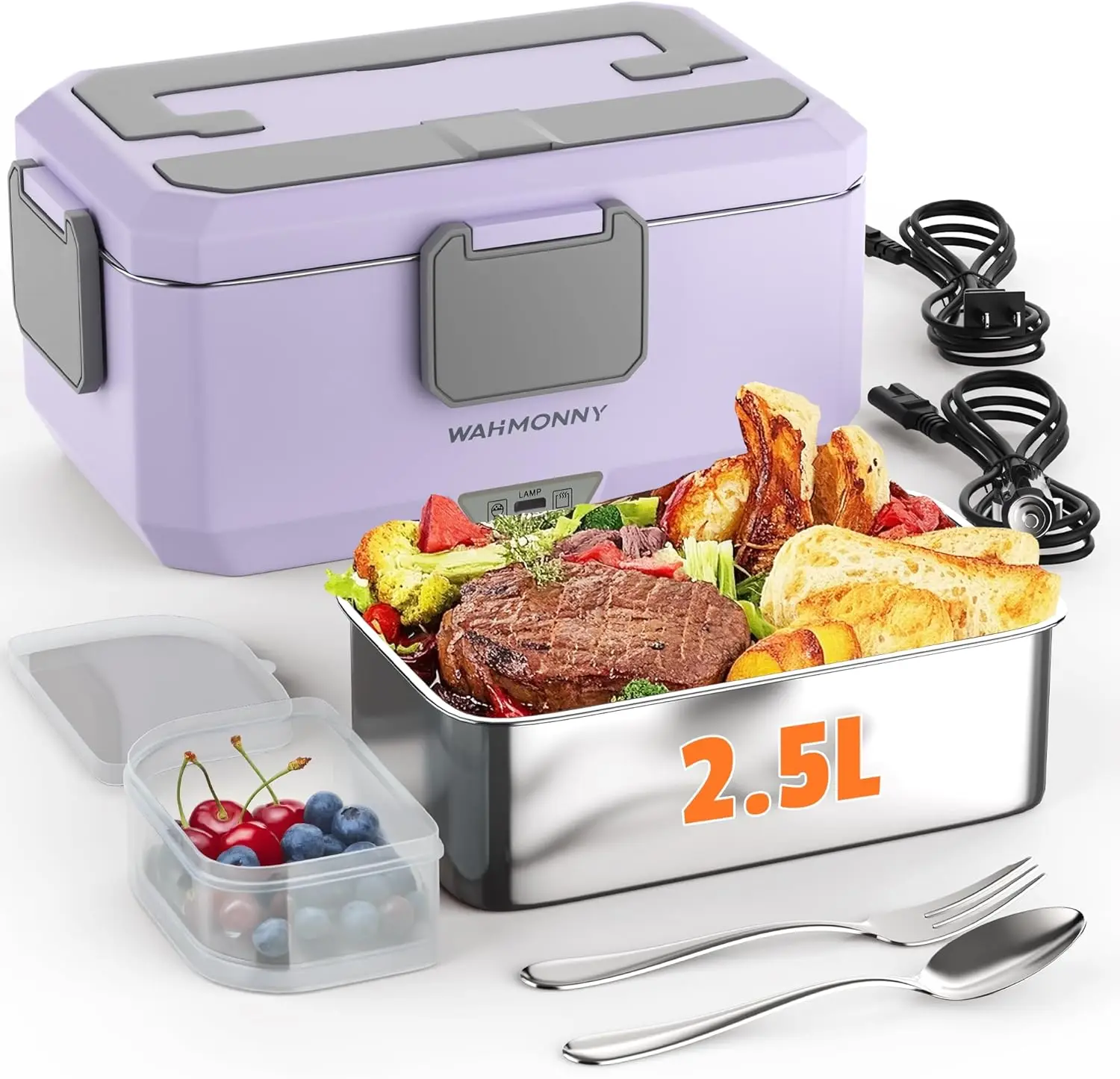 

Electric Lunch Box 2.5L, 100W Dual-Mode Heated Portable Food Warmer for Adults, 3-in-1 for Home, Office, Car – 110V/12V/24V