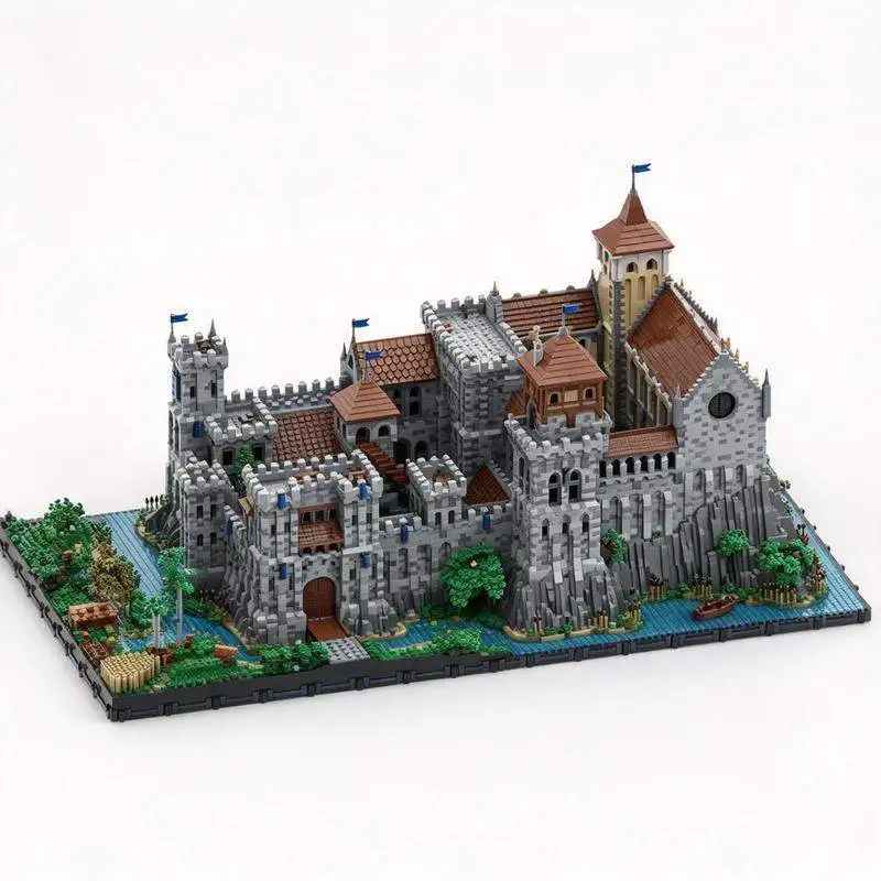 112744PCS Complete Medieval Castle Fortress Tower Building Blocks Creative Model DIY Assembly Toy Collection Display Gift