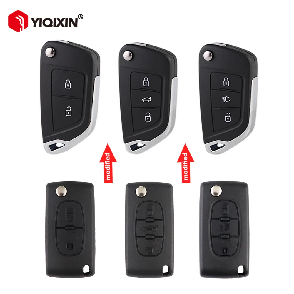 Modified Flip Remote Key Shell For Citroen С2 C4 С3 С5 C6 For Peugeot 107 207 307 407 306 308 408 508 Partner CE0523 CE0536