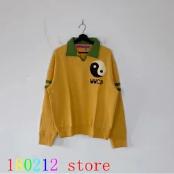 Y2k Yellow CPFM.XYZ Polo Fleece Kanye West Sweatshirts Men's Clothing 3D Foam Tai Chi WWCD Logo Stripe Sleeve Pullover for men