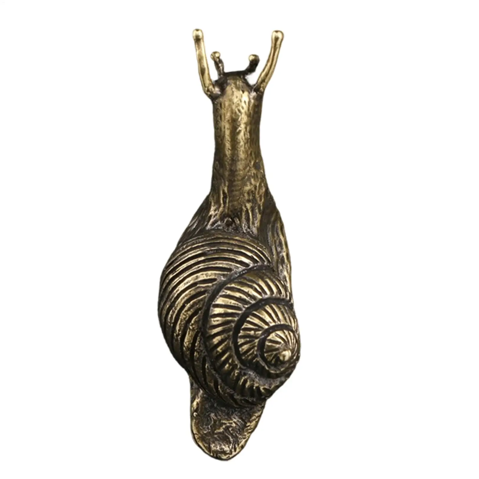 Snail Figurine Vintage Brass Funny Small Decorative Ornaments Retro Figurines Desk Sculptures for Indoor Home Kitchen Bedroom