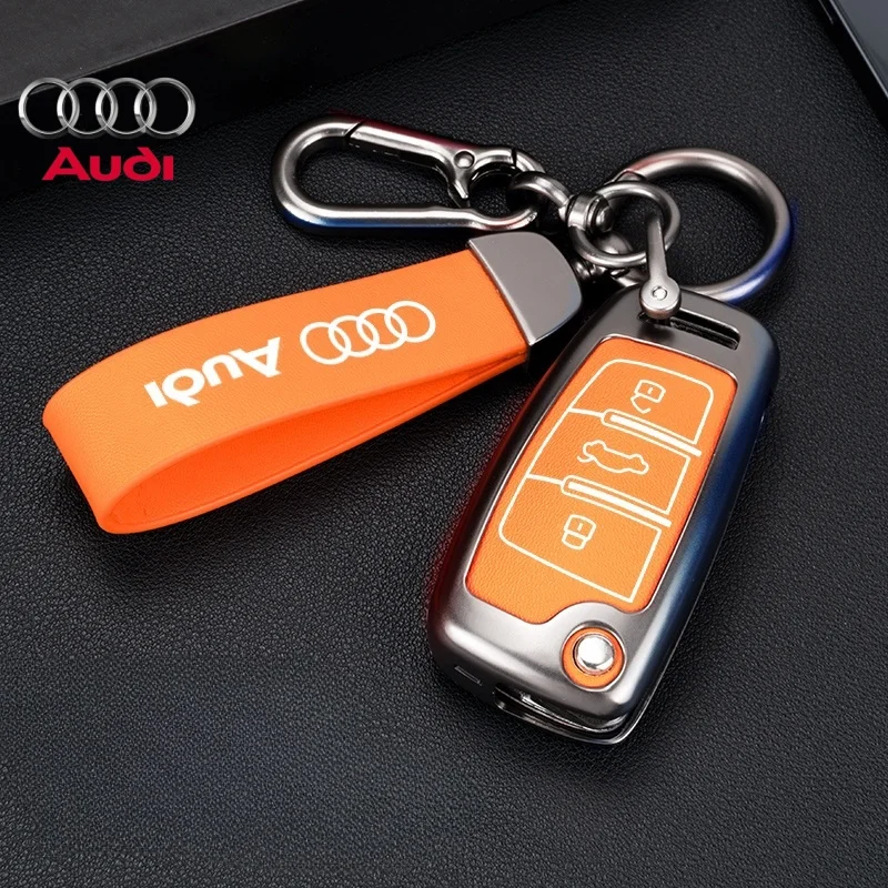 

Car Alloy Metal Key Shell Key Bag Cover Key Rings For Audi A3 A4 A5 A6 A7 A8 Q2 Q3 Q4 Q5 Q7 Q8 S5 S6 S7 S Line Accessories