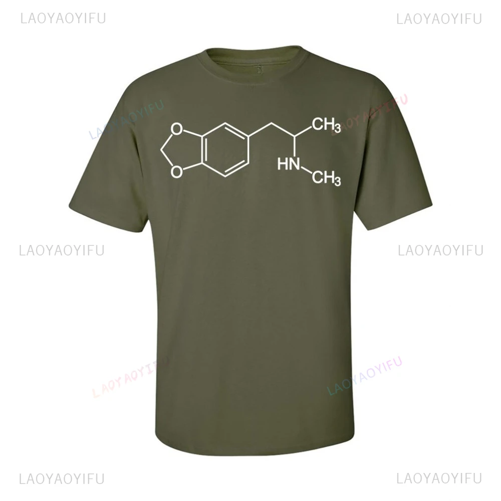 MDMA Molecule T-Shirt Methylenedioxymethamphetamine E Skeletal Formula Shirt Harajuku Casual Fashion Short Sleeve Man Tshirt