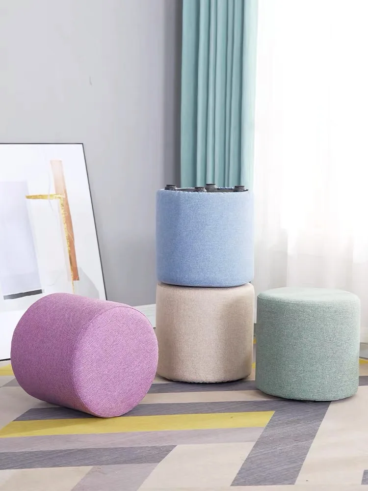 غرفة المعيشة الديكور المخملية الناعمة جولة مسند القدمين غرفة المعيشة البراز العثماني، الذهبي