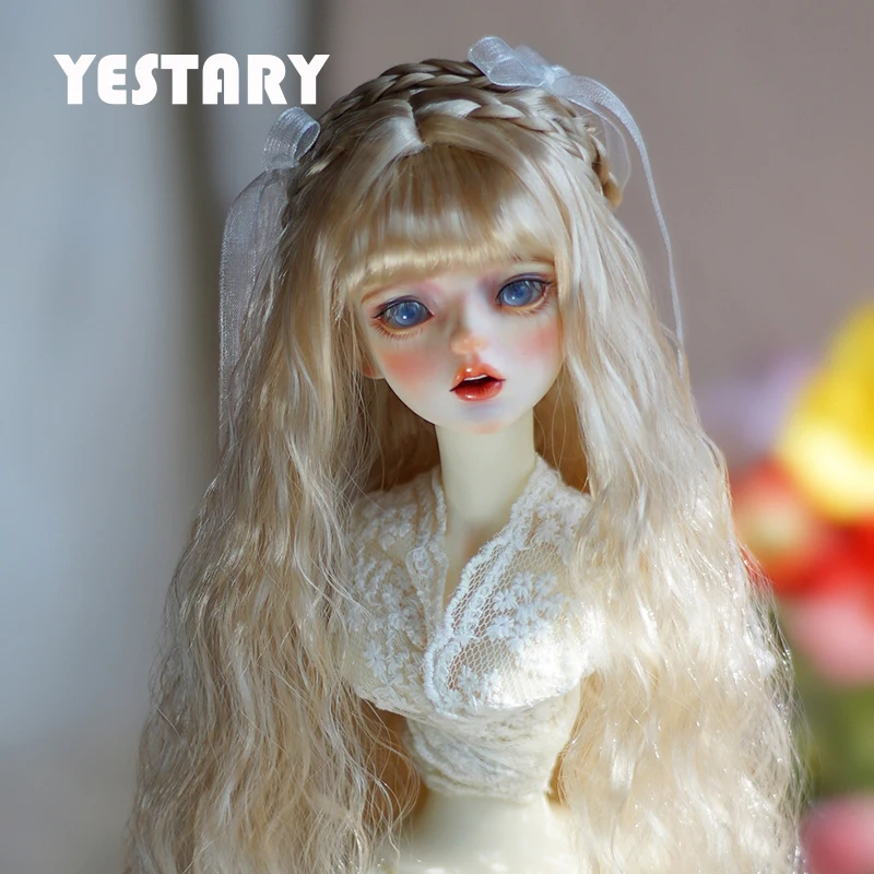 

YESTARY 1/4 Wig Bjd Doll Accessories Bjd Toys Hair DIY Fashion Doll Toy Head 18-20CM Doll Accessories Milk Silk Curls For Doll