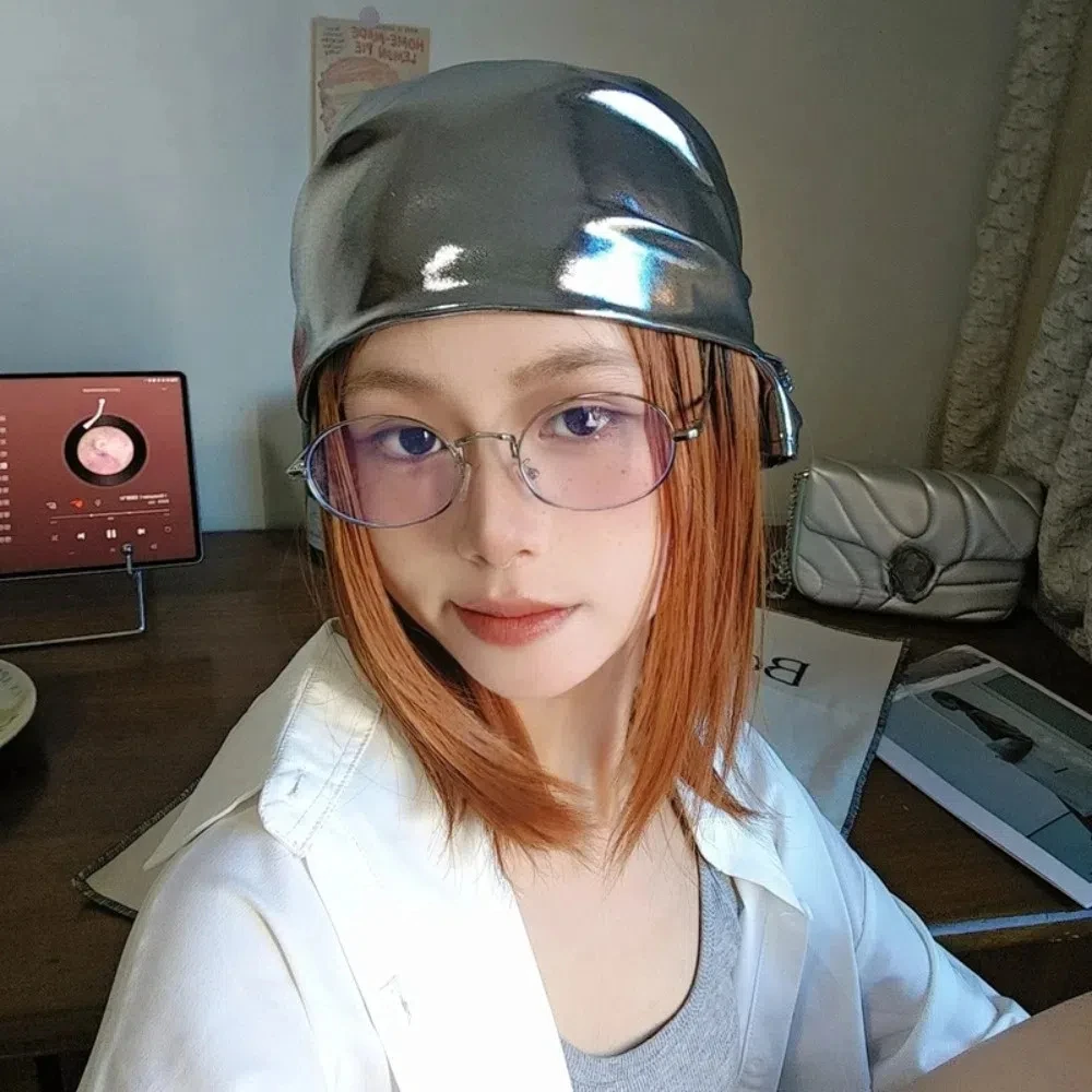 

Fashion Y2K Liquid Silver Hair Scarf Soft Wrap Headband Laser Color Hair Band Hip Hop Slender Scarf Punk Bandana Girls