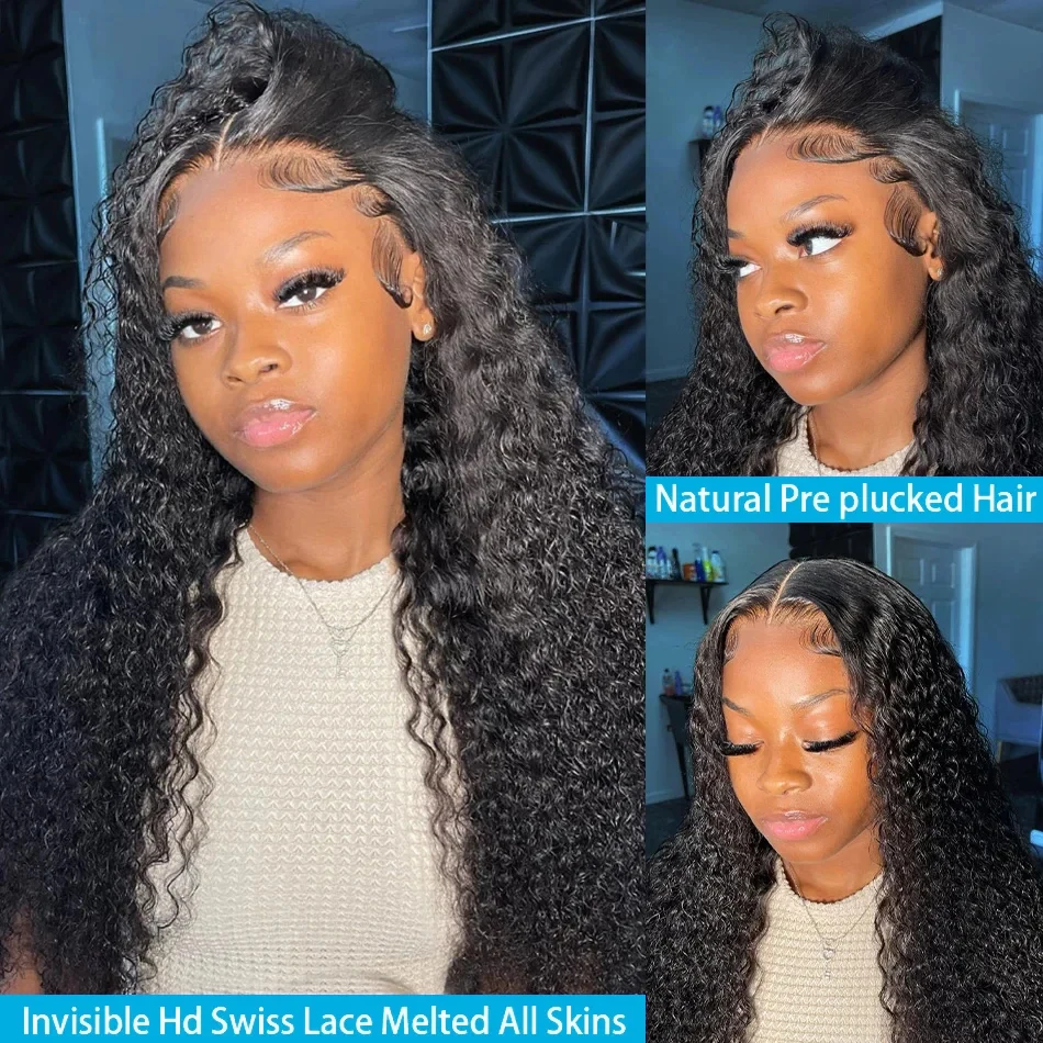 250 Gęstość 13X6 Hd Lace Frontal Wig 30 40 Inch 13x4 Curly Lace Front Human Hair Wig Hd Lace Wig Water Deep Wave Frontal Wigs