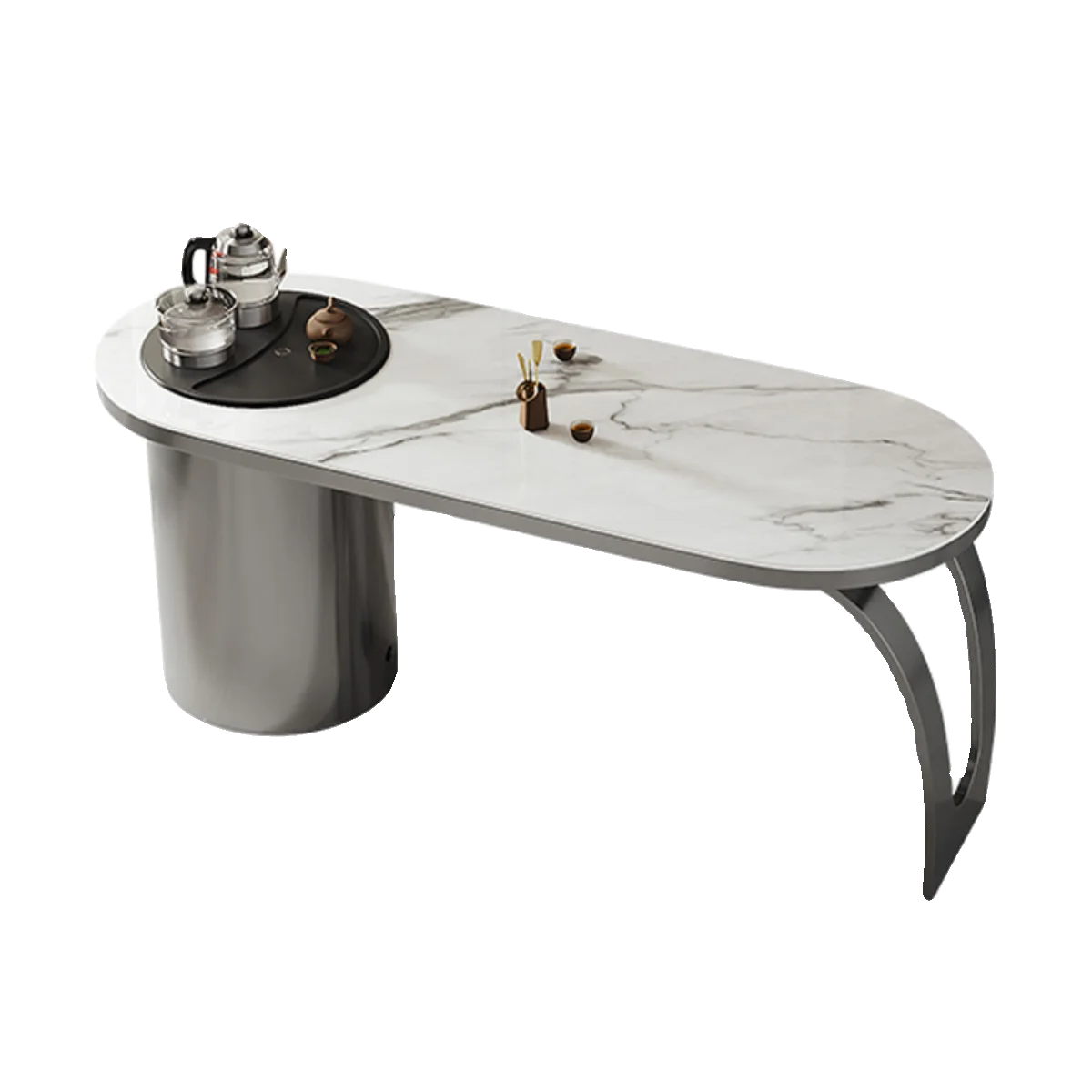 

Simple, modern, balcony, rock slab tea table, Italian style, light luxury, tea table, stainless steel, desk