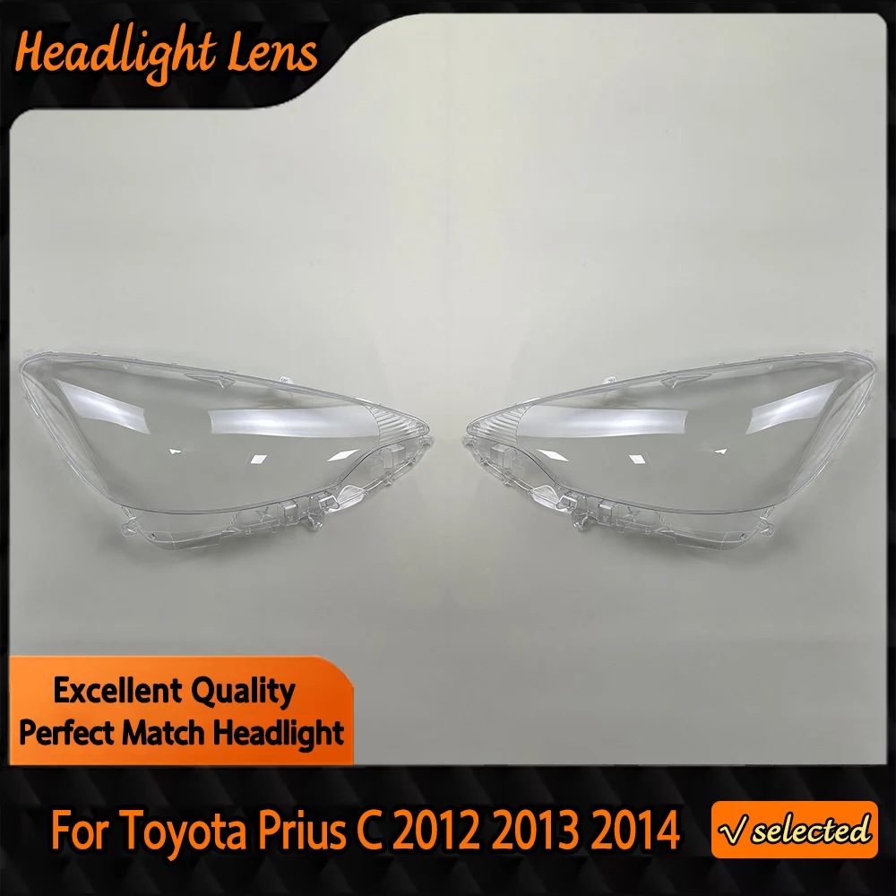 

For Toyota Prius C 2012 2013 2014 Headlight Transparent Cover Lampshade Shell Headlamp Plexiglass Car Accessories