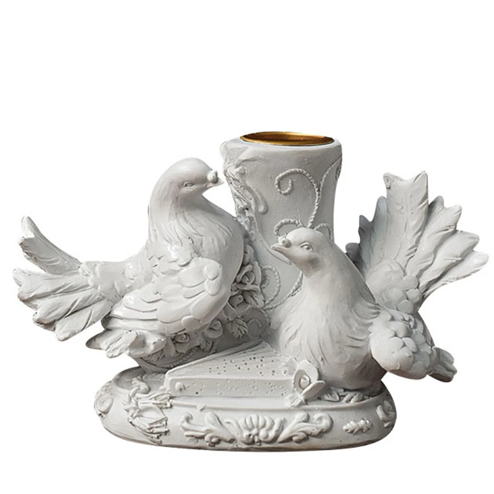 

European Creative Peace Dove Decorative Candlestick Home Living Room Abstract Desktop Decoration Figurines Statues Decor