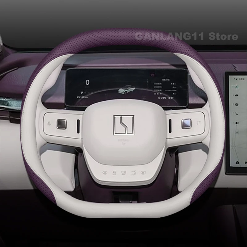 

Leather Car Steering Wheel Cover For Zeekr X 001 2025 2023 2024 Anti slip Auto Steering Wheel Zeekr X Accessories 2025