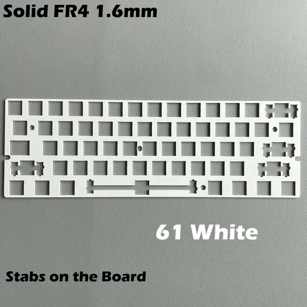 Customized Mechanical Keyboard GH60 61 64 Layout Solid White/Black FR4 Plate PCB-Mouted or Plate-mounted Plate