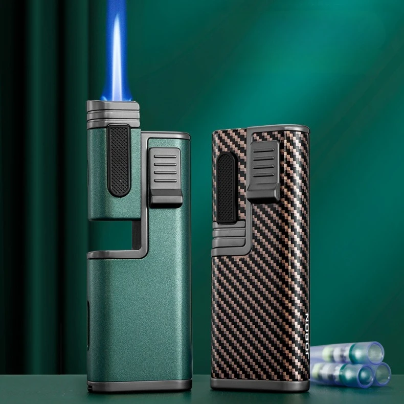 

JOBON Rotatable Nozzle Torch Lighter with Cigar Punch Windproof Refillable Butane Lighter Specially for Smoking No Gas No Box