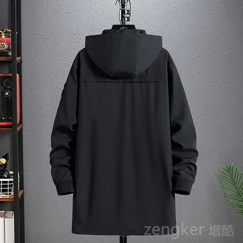 

plus size long windbreaker spring new men's coat in the long section jacket for men 9XL 8XL men clothing trench coat men