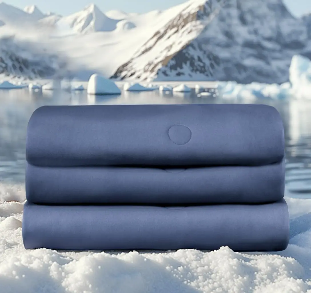 Cooling Comforter for Hot Sleepers Lightweight Breathable Double Sided Blanket All Season Thin Bedding Blue Full