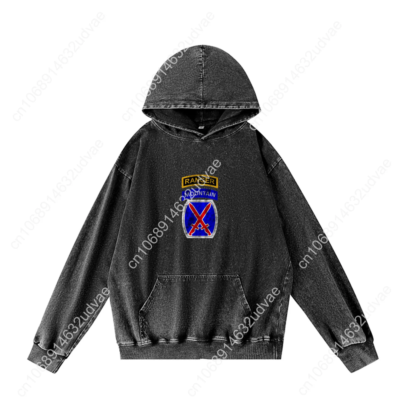 10th Mountain MTN Division Patch Range Hoodies Retro Sweatshirt met capuchon Man Vrouw Tiener Pullover Zweetzak Aangepaste tops