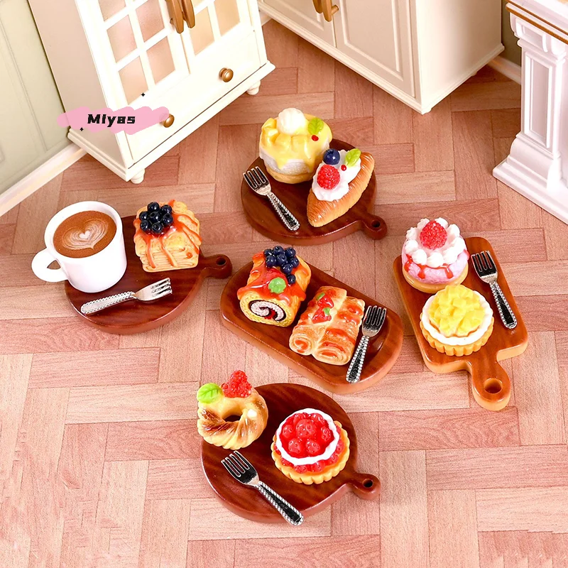 2 unids/set de pastel en miniatura, modelo de postre para casa de muñecas, decoración de cocina, accesorios para casa de muñecas, juguetes de comida para juego de imitación