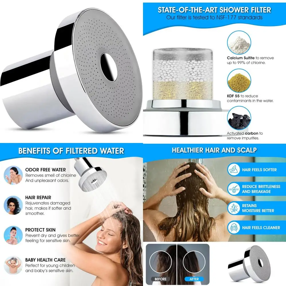 

High-Pressure Shower Filter for Healthier Hair and Skin, Chrome Finish