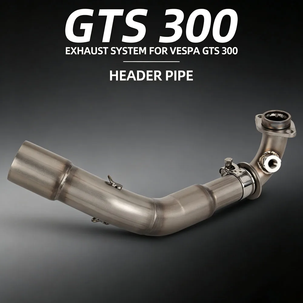 Image of Für Vespa GTS300 Super/Touring GTS Super/Supertech 300 2008-2020 Motorrad-Auspuffkrümmer Zubehör Auspuff-Fächerrohr
