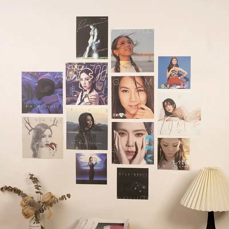 Deng Ziqi's Retro Kraft Paper Series Posters, a set of 13 wall decoration background stickers for the room view 2