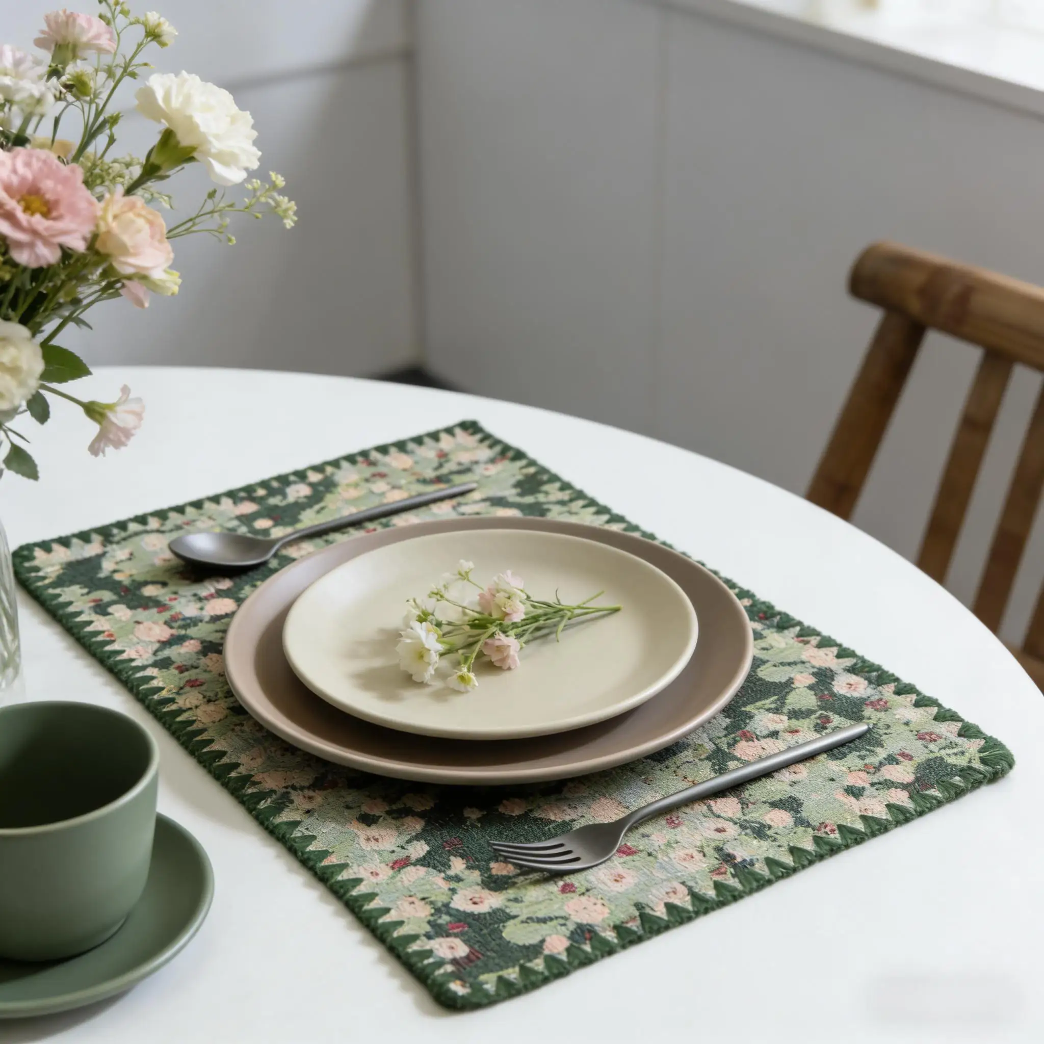 Reusable Kitchen Table Mats Washable Cotton Linen Place Mats for Farmhouse Kitchen Tabletop Cotton Table mats 12 x 18 Inch