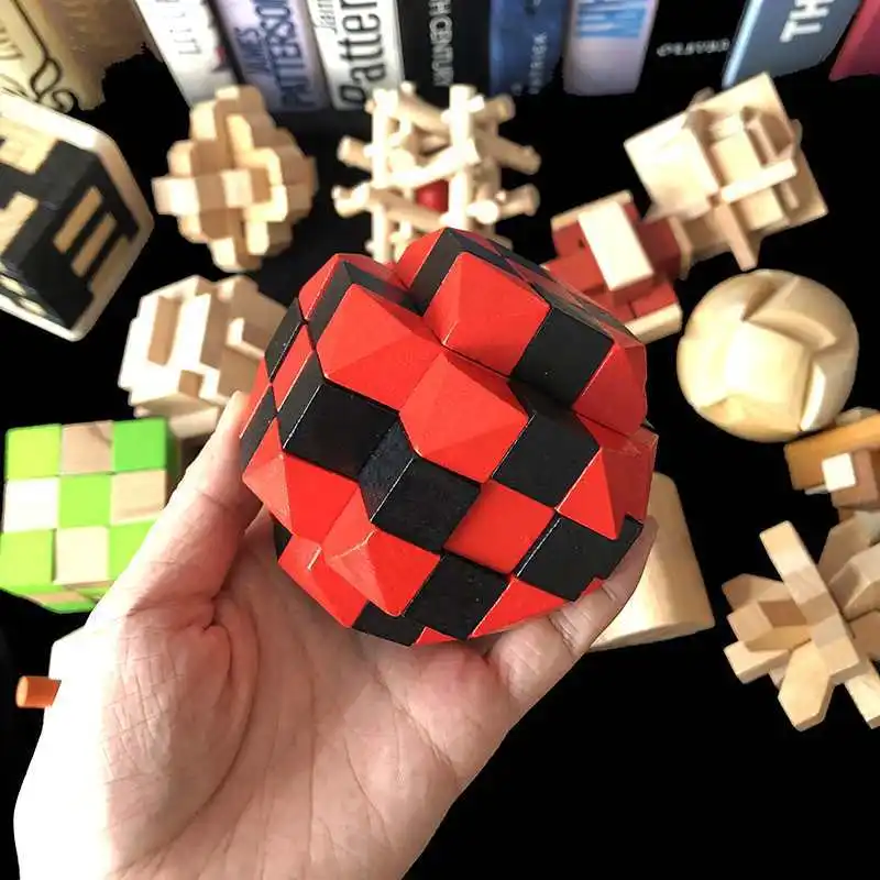 Luban Lock-puzzel Ontgrendel interlockspel IQ-test Houten hersenkrakers voor volwassenen Kinderen Logica Smart Mind Challenge Educatief speelgoed