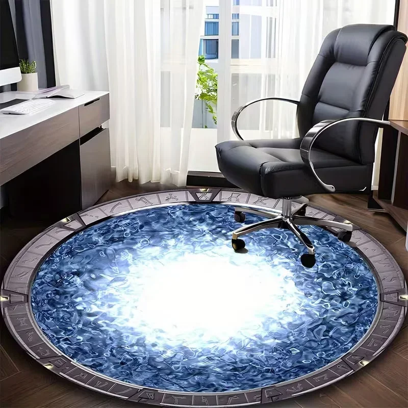 Stargate Round Carpet Movie Rug for Living Room Bedroom Decor Bedside Area Rug Lounge Sofa Anti-slip Mat Nursery Soft Floor Mat