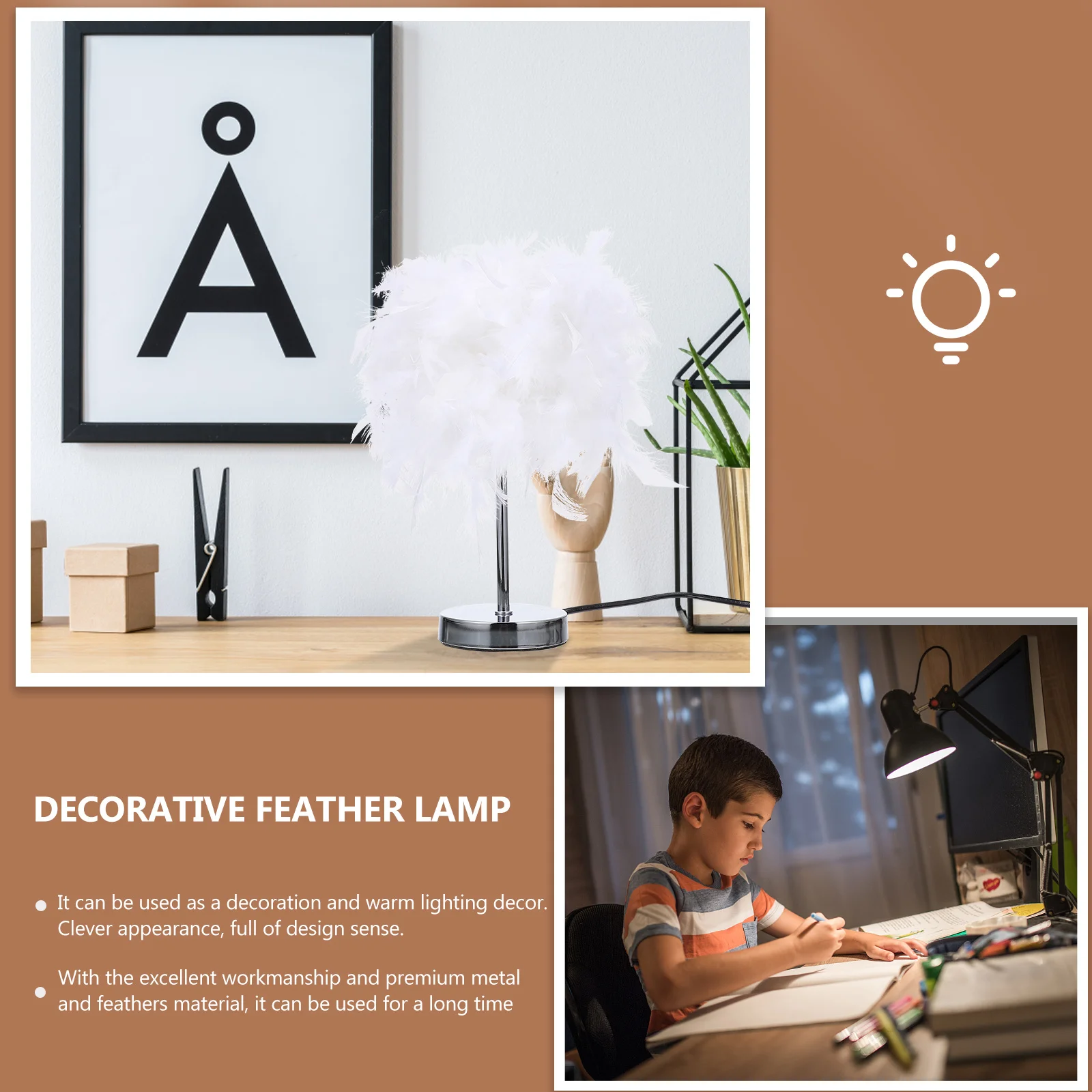 1Set Household Lamp Simple Design for Multiple Occasions Bedroom Tabletop Lamp Decor Eu Plug Stylish Lighting