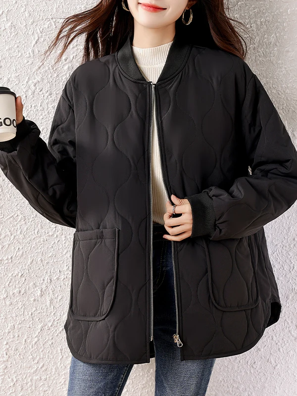 

2025 Autumn Winter New Sle Women's Cotton Jaet Baseball Sle Sandwich Cotton Coat Loose Fit Online Exclusive Thin Model