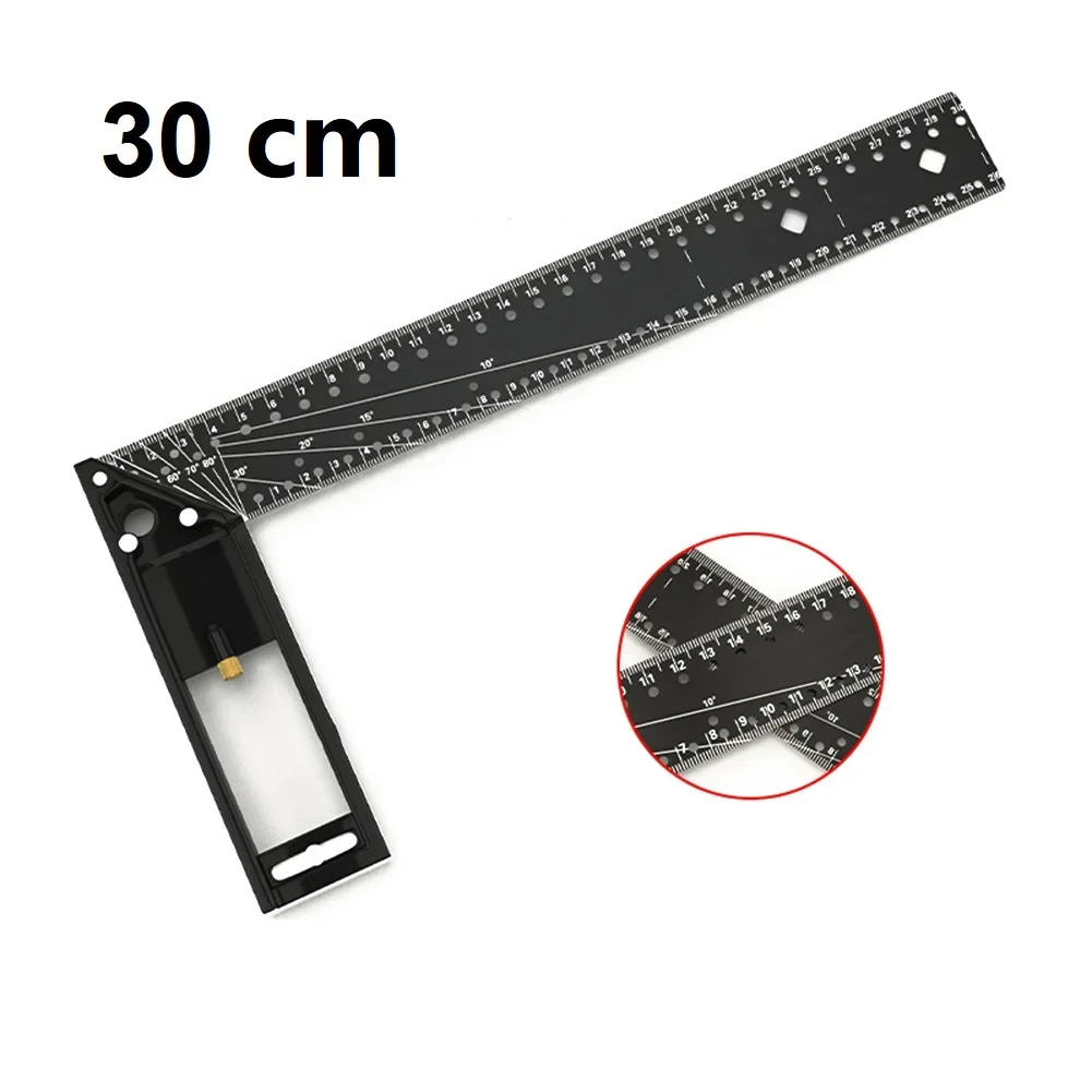 Multifunctional Right Angle Ruler 90 Degree Multi-Holes High Carbon Steel Angle Ruler Woodworking Lines Drawing Ruler