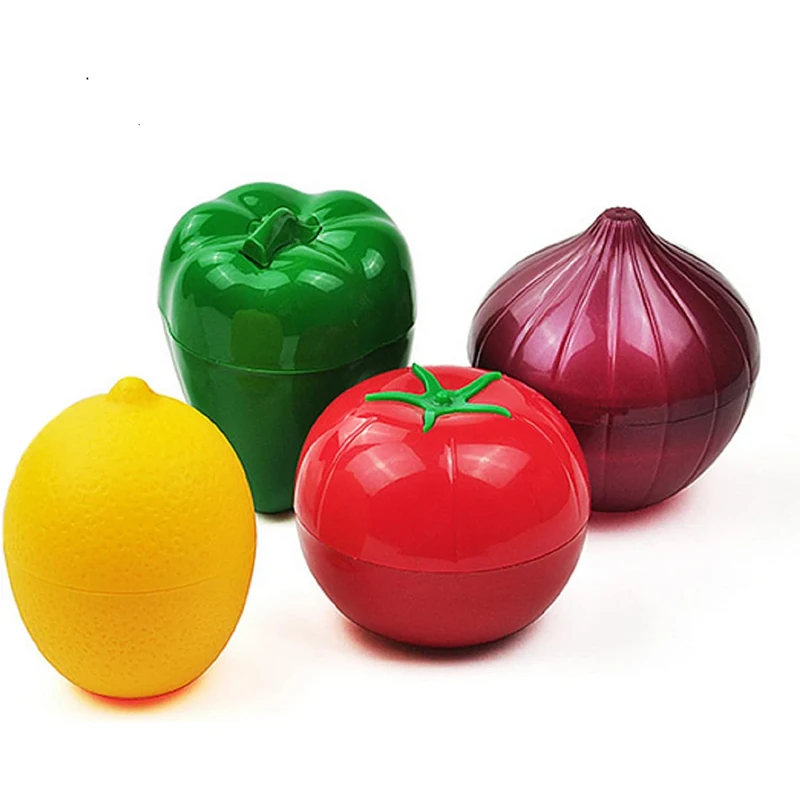 Food Storage Container Onion Green Pepper Garlic Shaped Lemon Fruits Fresh Box Plastic Vegetable Fresh-keeping Box