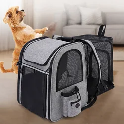 Pet Backpack Portable Breathable Outdoor Foldable Expandable Cat & Dog Backpack Large Capacity Oxford Cloth Cat Carrying Bag